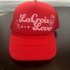 LaCroix Lover Red Trucker Hat- Berry Red Edition Mesh Snapback Cap-Retro Merch